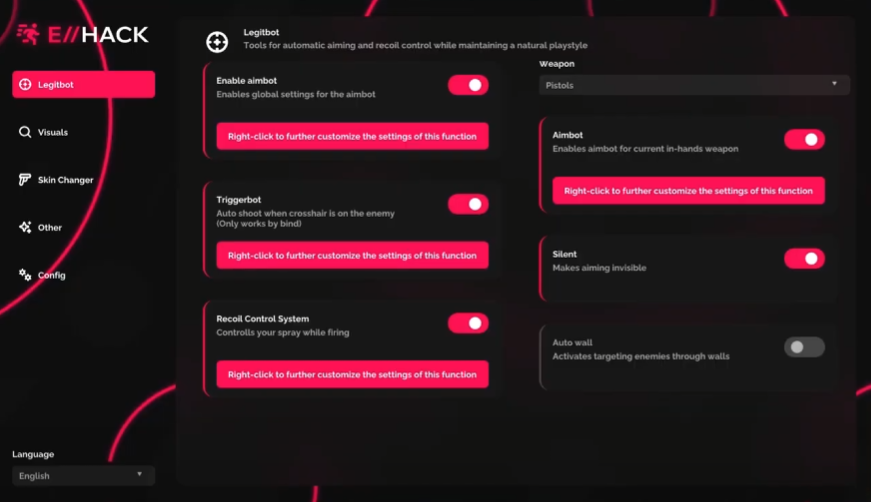 Exhack Panel Interface